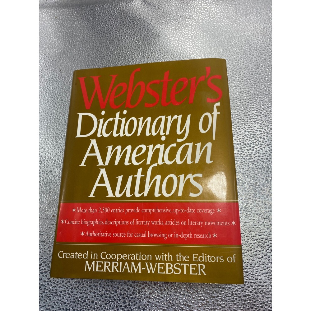 Websters Dictionary of American Authors Merriam-Webster Reference Book Hardcover